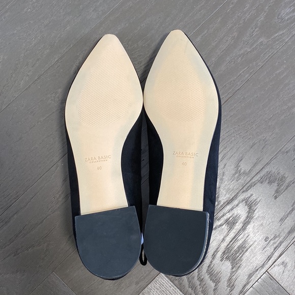 ZARA Basic Collection Black Flats Ankle Tie (US 9/EU 40) (NWT) - Picture 3 of 8